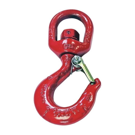 Crosby Swivel Hook,Carbon Steel,3000 lb.,Red 1048621