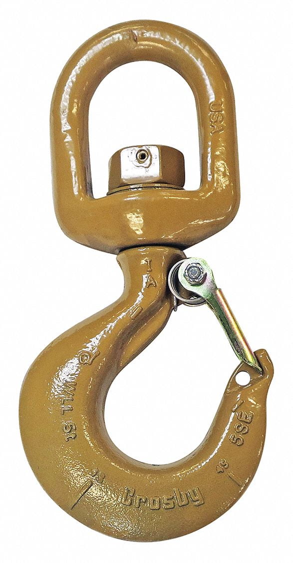 Crosby Swivel Hook,Alloy Steel,10,000 lb.,Gold 1048840 