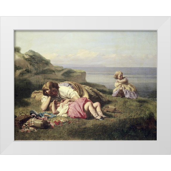 Crosby, William 14x12 White Modern Wood Framed Museum Art Print Titled - Happy Days