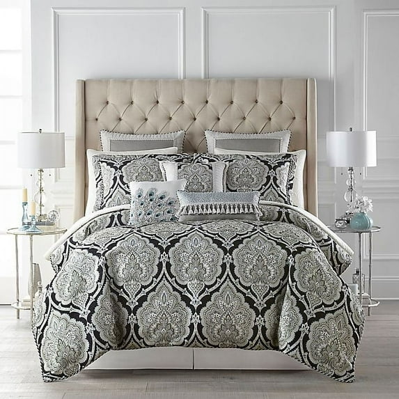 Croscill Dianella 4-Piece California King Comforter Set in Black