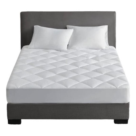 Croscill Signature Dobby Cotton Waterproof Mattress Pad in White King