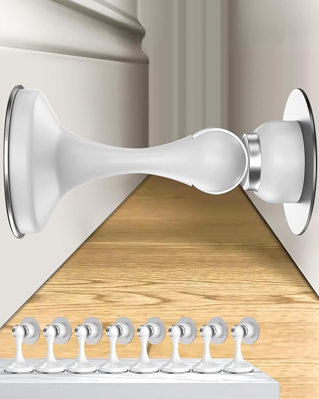 Crosize Magnetic Door Stoppers 2 Pack – Stainless Steel Door Stop For Wall/Floor, No Drilling, Holds Door Open 10 thumbnail image