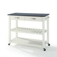 thumbnail image 1 of Crosley 2 Drawer Black Granite Top Kitchen Cart in White, 1 of 6