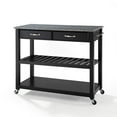 thumbnail image 1 of Crosley Gray Granite Top Kitchen Prep Cart-Color:Black, 1 of 5