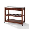 thumbnail image 1 of Crosley 2 Drawer Stainless Steel Top Kitchen Cart in Cherry, 1 of 5