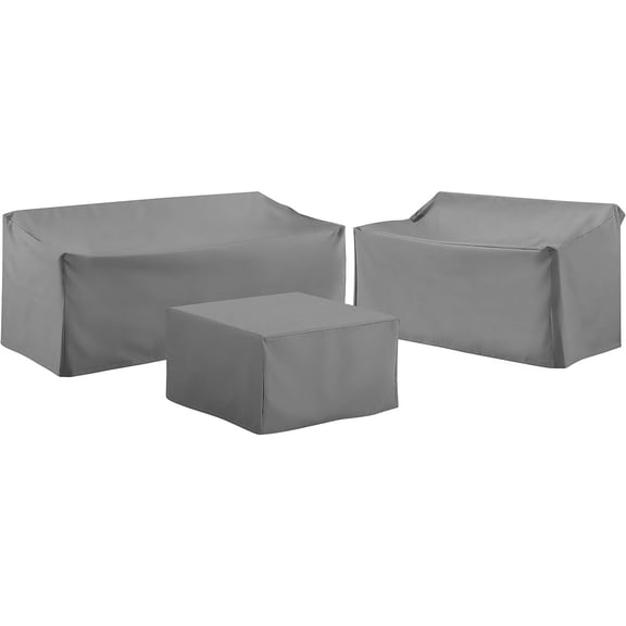 Crosley 3 Piece Patio Sofa Cover Set in Gray