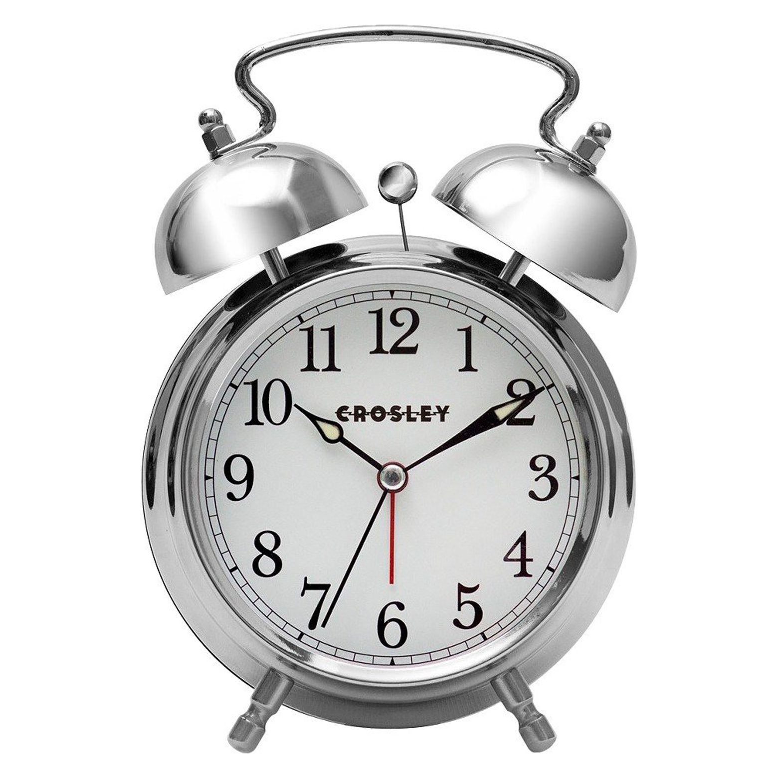 Crosley 33013 Classic Twin Bell Vintage Metal Alarm Clock / Non Ticking by Timelink