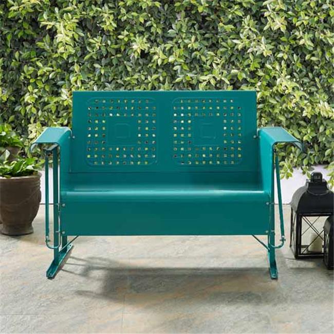 Crosley Bates Loveseat Glider In Turquoise