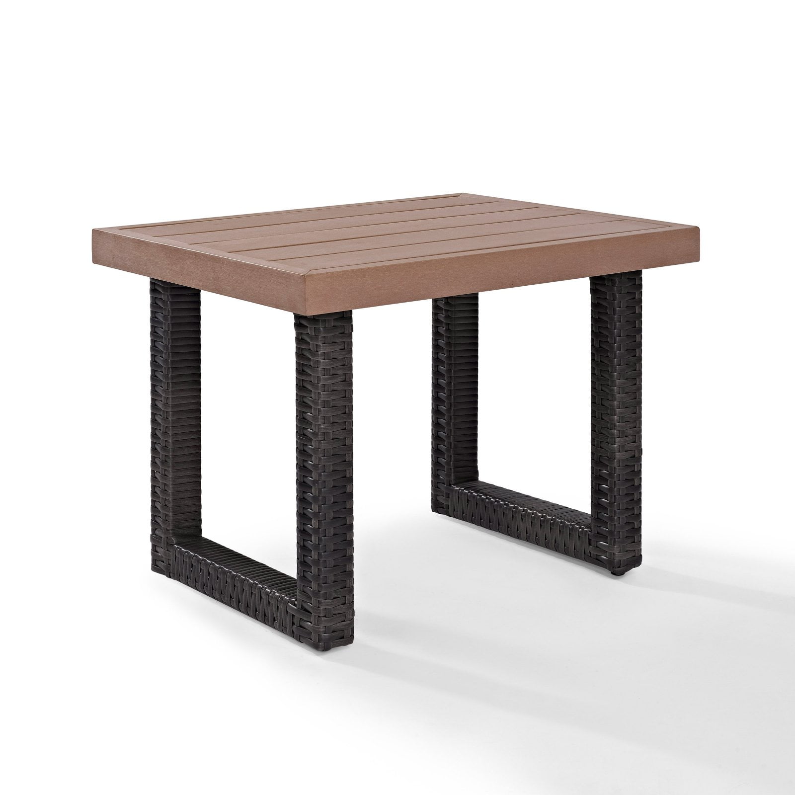 Beaufort Brown Faux Wood Outdoor Side Table