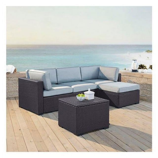 Crosley Biscayne 4 Piece Outdoor Wicker Seating Set Mist