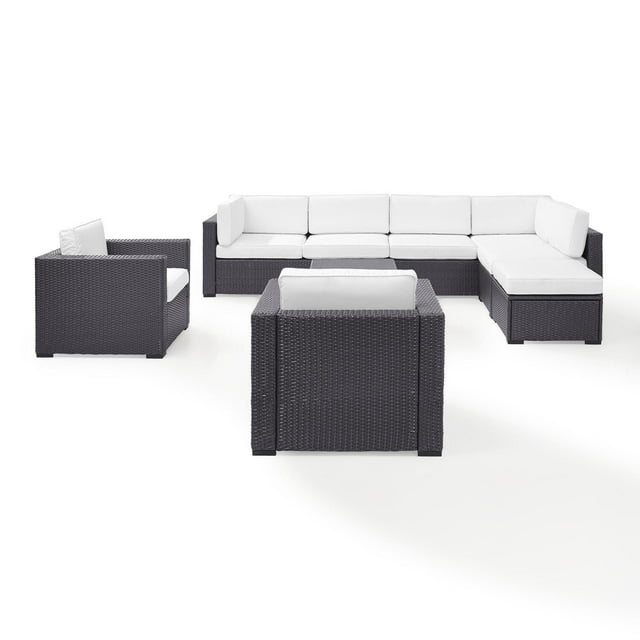 Crosley  Biscayne 7 Piece Outdoor Wicker Seating Set - White