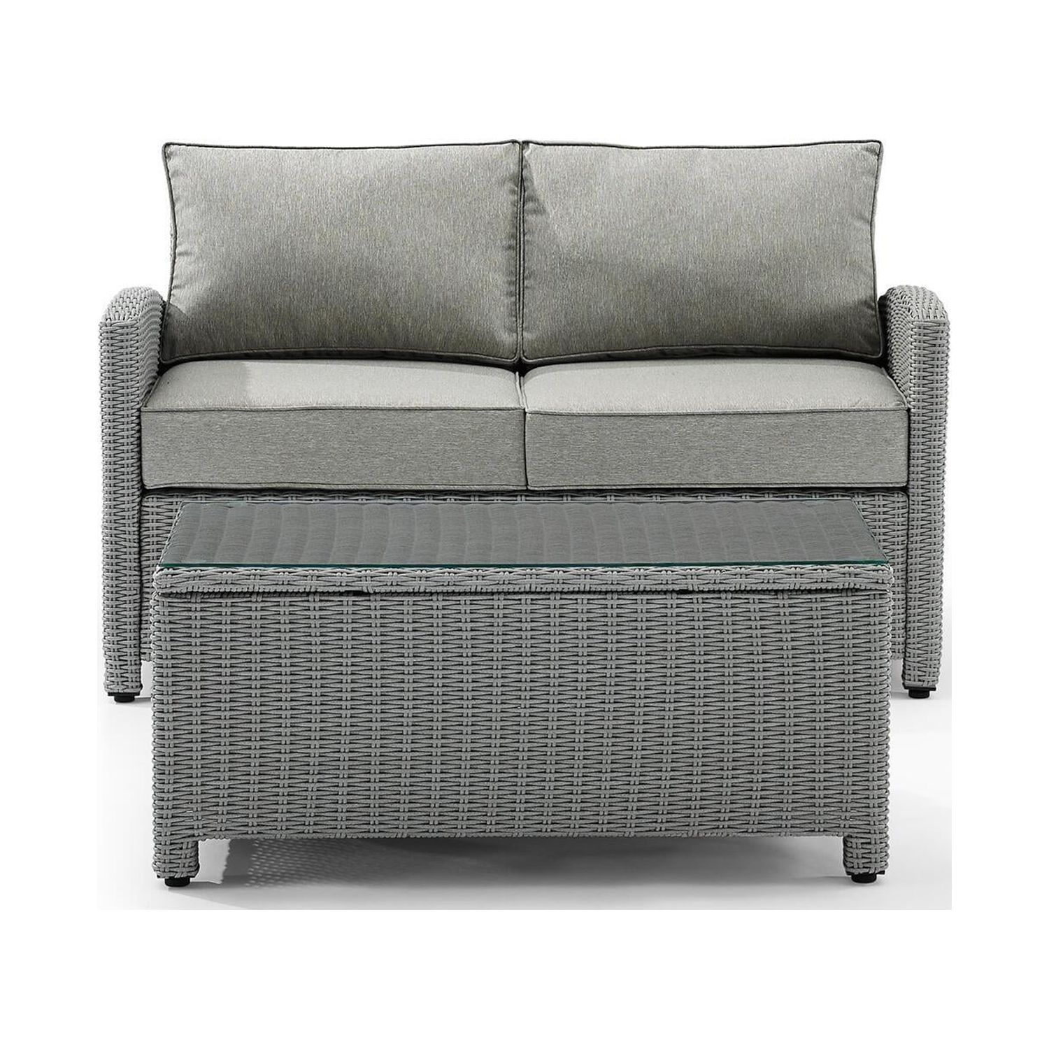 Crosley Bradenton 2 Piece Wicker Patio Sofa Set in Gray - image 1 of 7
