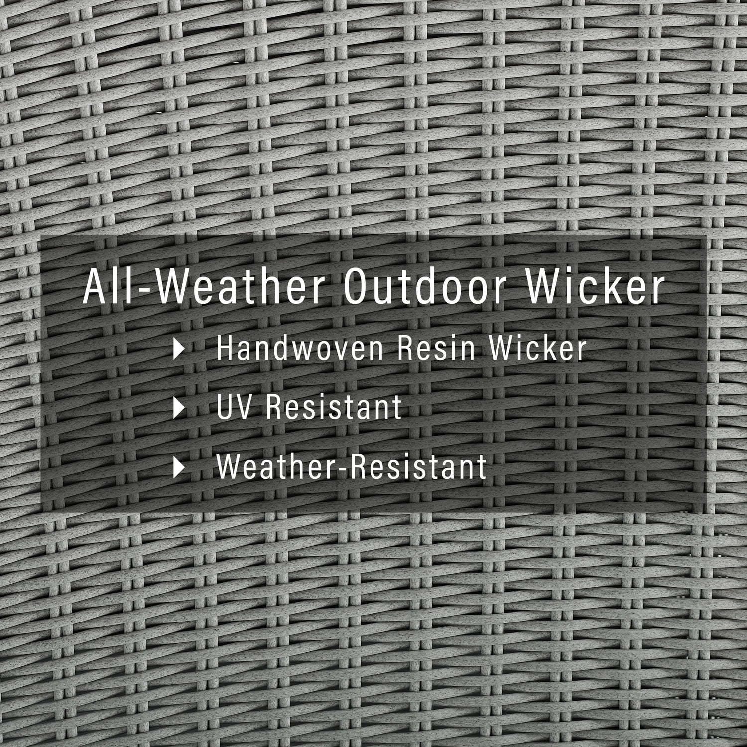 Bradenton 32" Square Gray Tempered Glass Top Outdoor Wicker Coffee Table