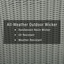 Crosley Bradenton 40" Glass Top Wicker Patio Coffee Table in Gray