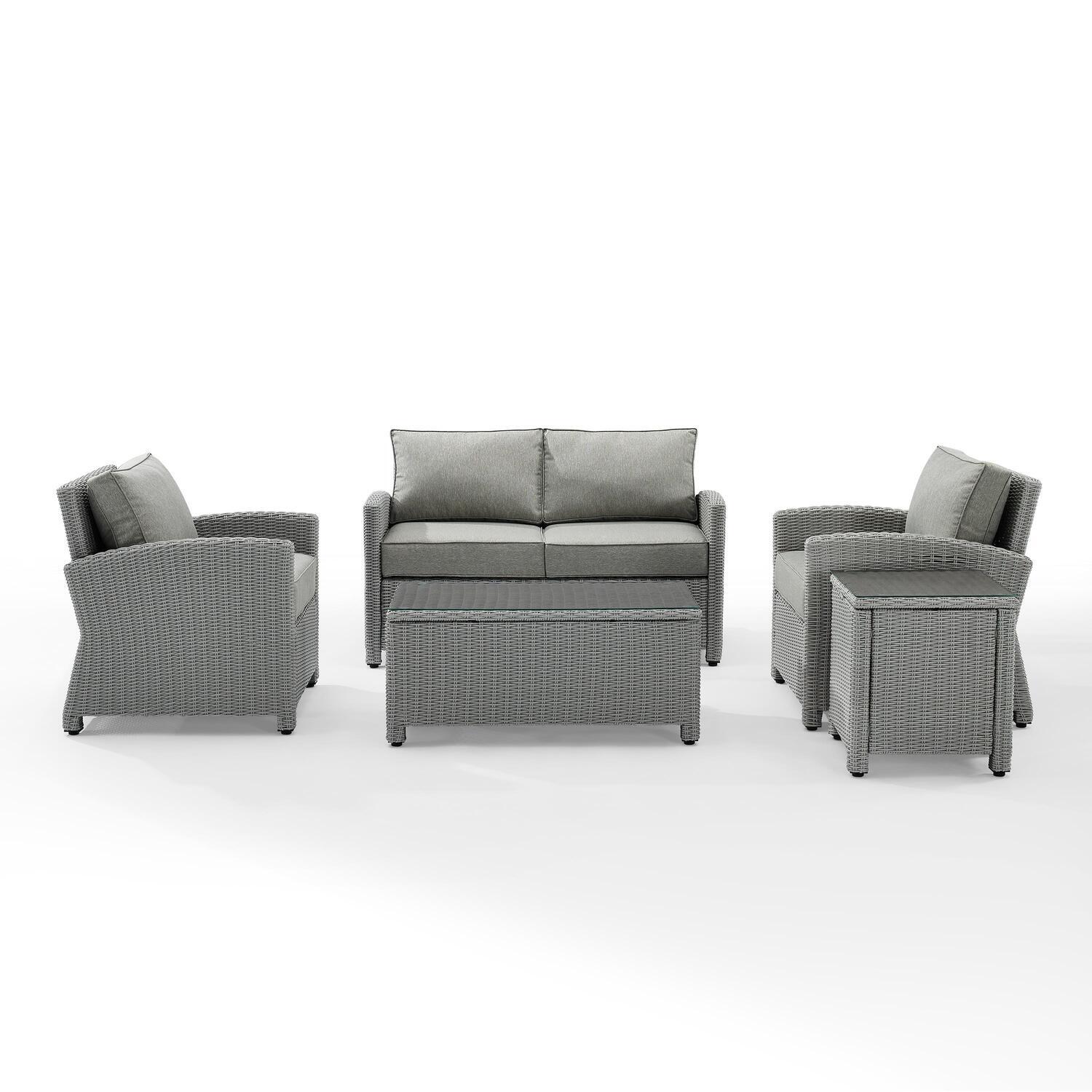 Crosley Bradenton 5 Piece Wicker Patio Sofa Set in Gray - image 1 of 7