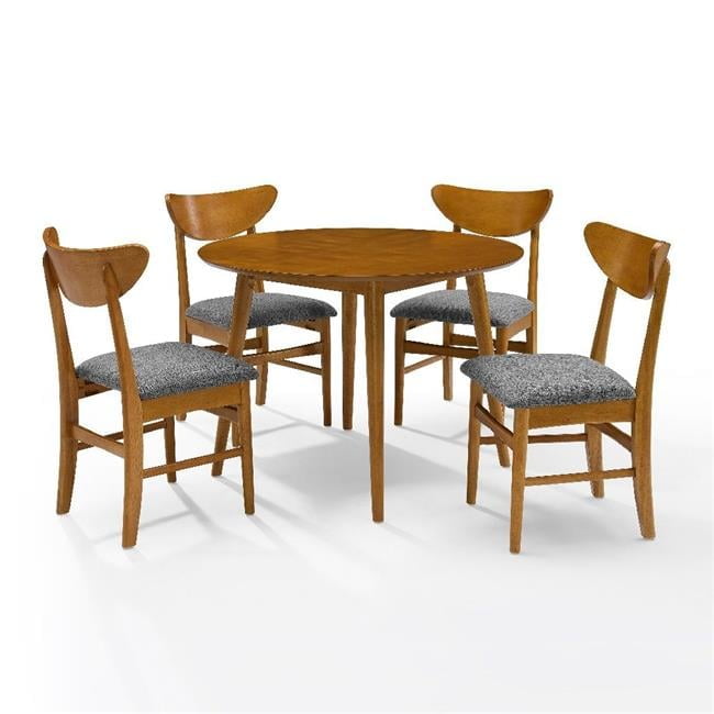 Acorn Brown Mid-Century Modern 5-Piece Wood Dining Set