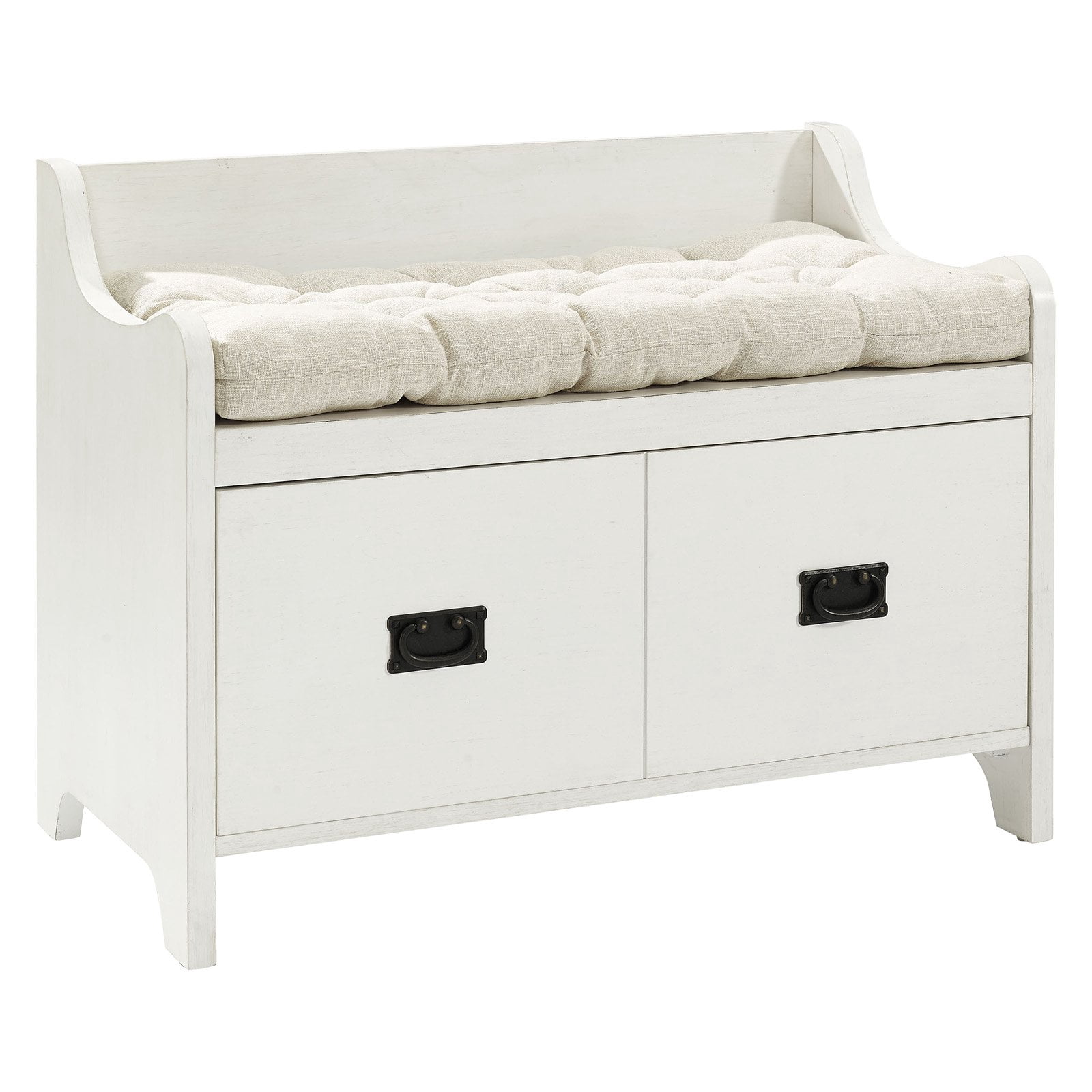 Crosley Brands Fremont Entryway Bench Distressed White
