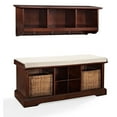 Crosley Brennan 2 Piece Entryway Bench and Shelf Set