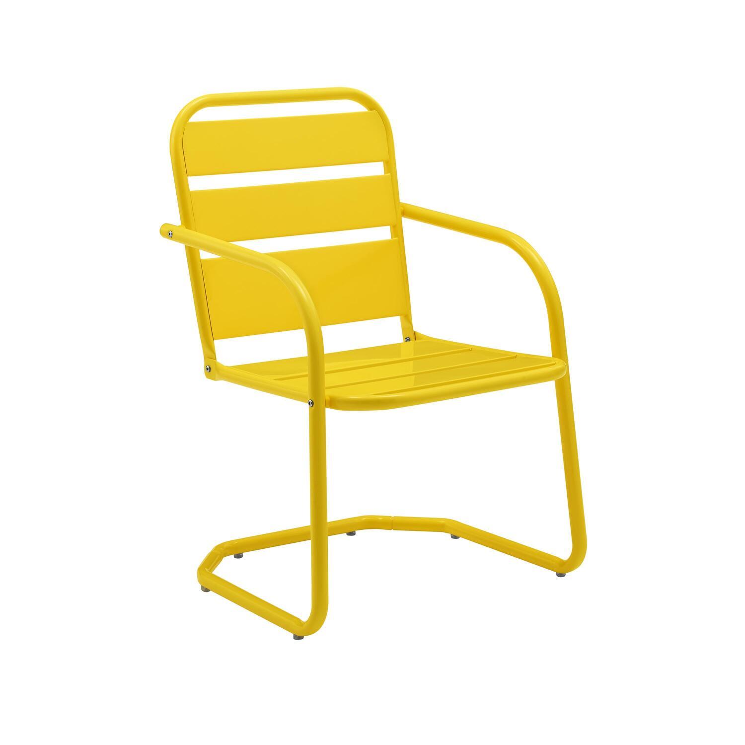 Crosley Brighton Metal Patio Chair in Yellow (Set of 2) - image 1 of 10