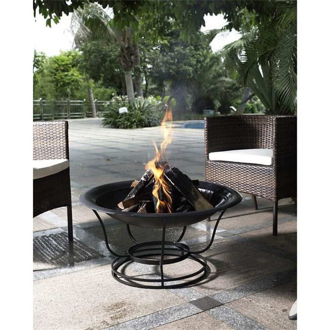 Buckner Black Steel Free-Standing Outdoor Fire Pit