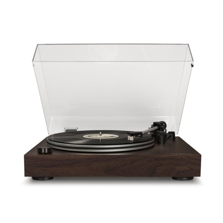 Crosley C8A-WA Belt-Driven Record Player Turntable with Built-in Pre-Amp, Adjustable Tonearm, AT3600L Cartridge, and Audio Grade MDF Plinth, Walnut