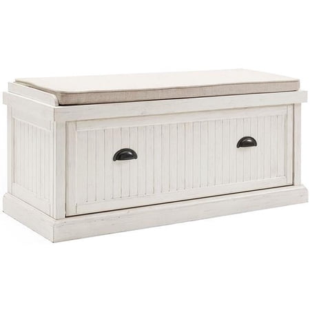 Crosley CF6011-WH Seaside Entryway Bench - Distressed White