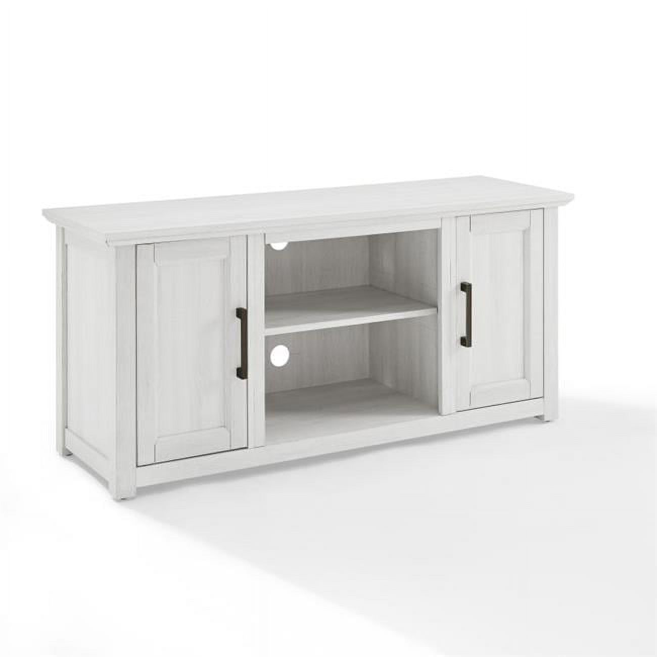 Crosley Camden 48" Rustic Low Profile TV Stand in Whitewash - image 1 of 15