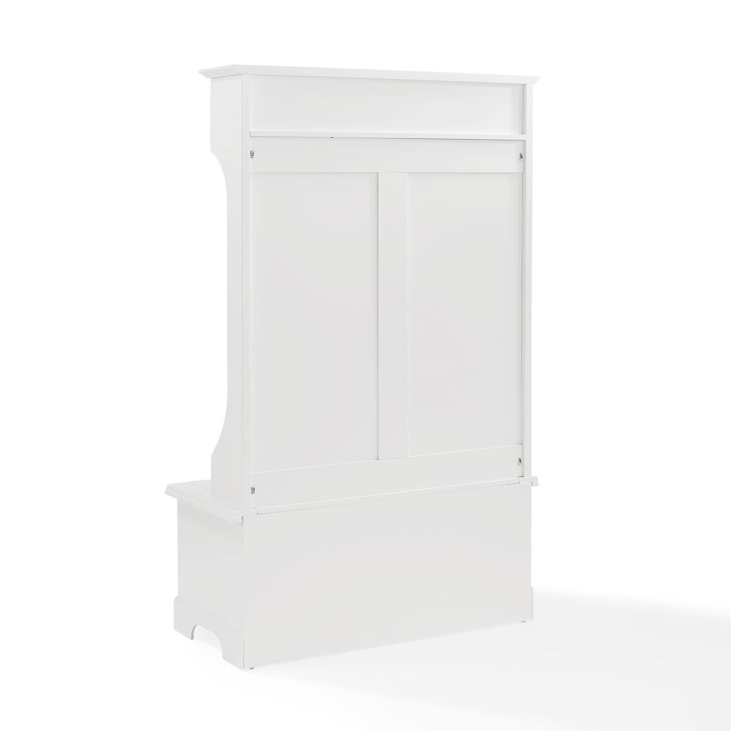 White Hall Tree with Storage Bench and Hooks