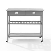 Crosley Chloe Stainless Steel Top Kitchen Cart in Gray