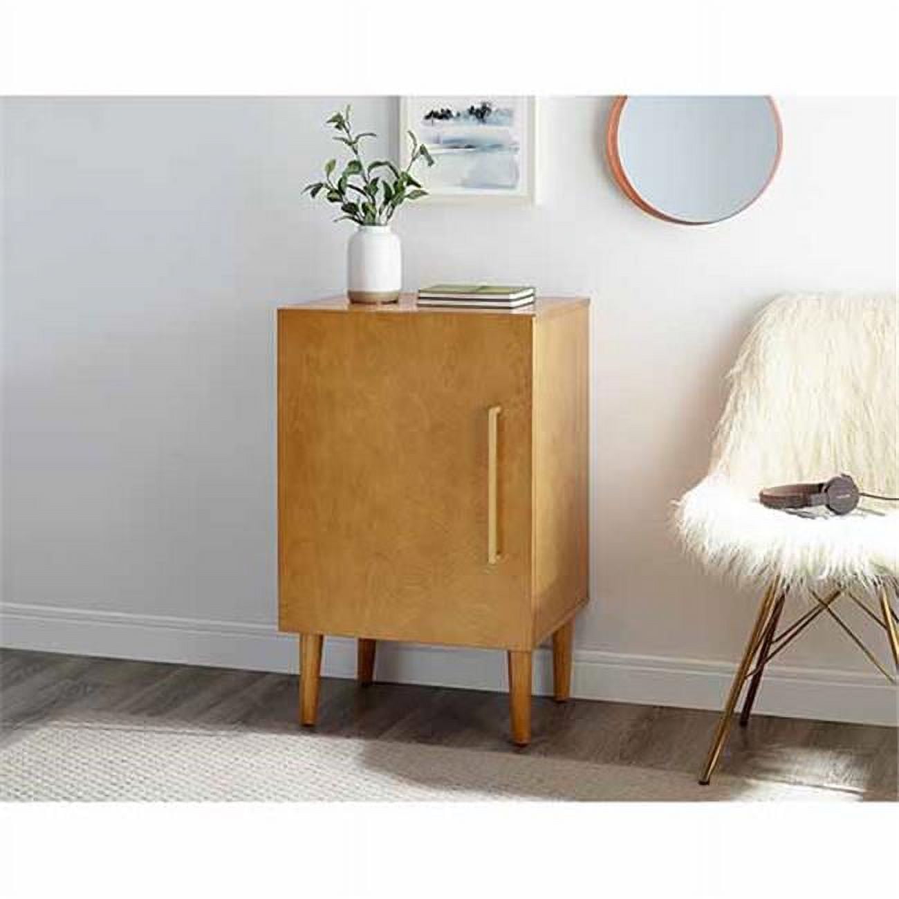 Everett Mid-Century Mahogany Console Cabinet with Adjustable Shelf