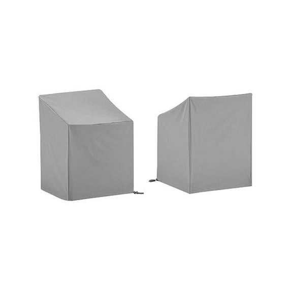 Crosley Furniture 2-Piece Vinyl Outdoor Arm Chair Furniture Cover Set in Gray