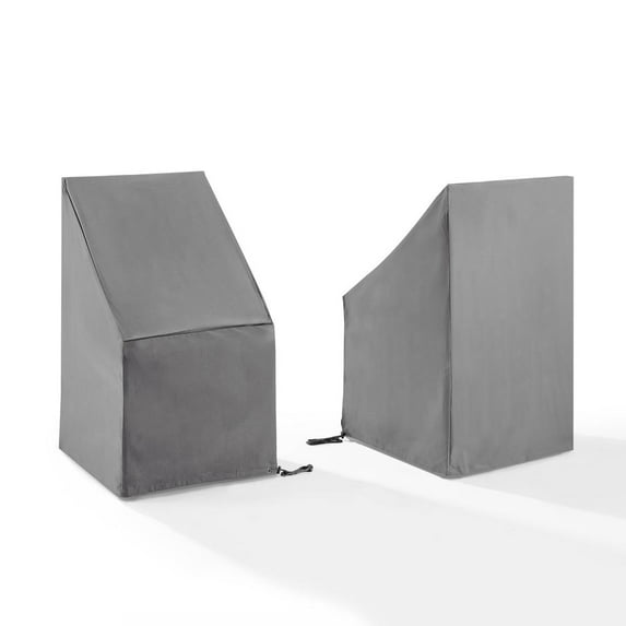 Crosley Furniture 2-Piece Vinyl Outdoor Side Chair Furniture Cover Set in Gray