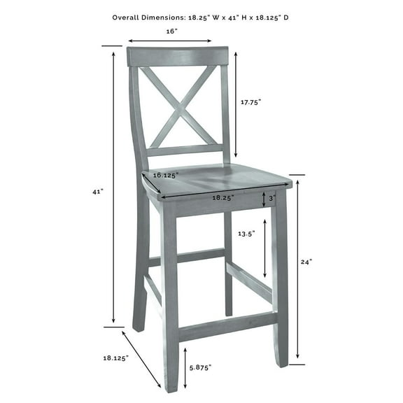 X-Back 2Pc Counter Stool Set- 2 Stools