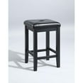 thumbnail image 1 of Crosley Furniture 24" Wood Tufted Counter Stool in Black (Set of 2), 1 of 3
