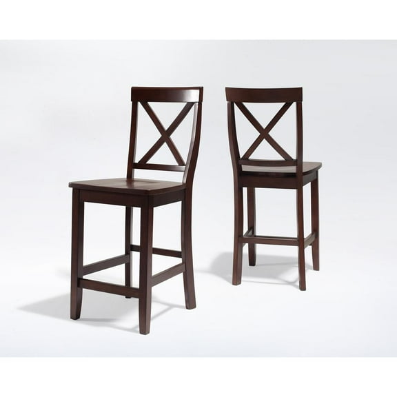 Crosley Furniture X-Back 2-Piece Counter Height Bar Stool Set