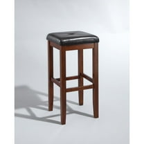 Crosley Furniture 29" Wood Tufted Bar Stool in Mahogany (Set of 2)
