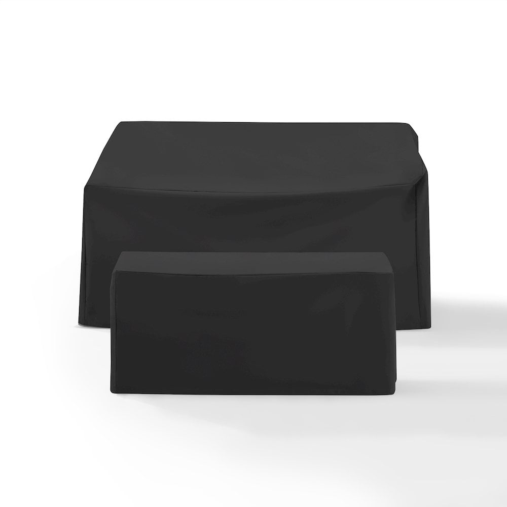 Black Heavy-Duty Vinyl Outdoor Furniture Cover Set