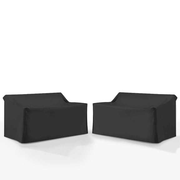 Crosley Furniture 2Pc Outdoor Loveseat Furniture Cover Set in Black