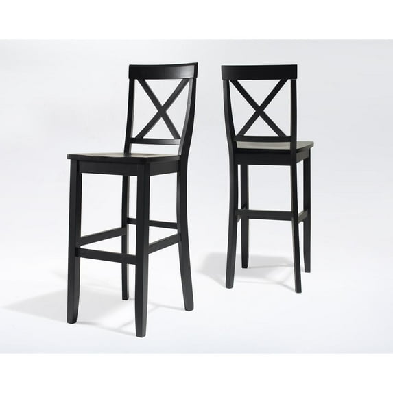 X-BACK BAR STOOL IN BLACK FINISH WITH 30 INCH SEAT HEIGHT. (SET OF TWO)
