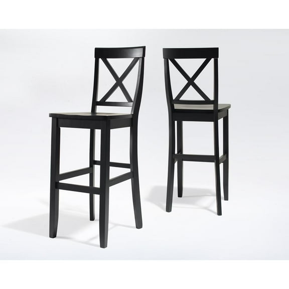 X-BACK BAR STOOL IN BLACK FINISH WITH 30 INCH SEAT HEIGHT. (SET OF TWO)