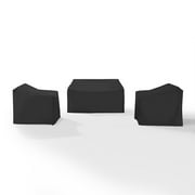 Crosley Furniture 3Pc Outdoor Furniture Cover Set in Black