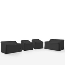 Crosley Furniture 4Pc Outdoor Sectional Furniture Cover Set in Black