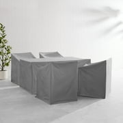 Crosley Furniture 5PC Vinyl Outdoor Dining Furniture Cover Set in Gray