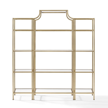 Crosley Furniture Aimee 3Pc Etagere Set Soft Gold - Large Etagere, 2 Narrow Etageres