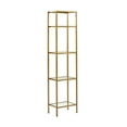 thumbnail image 1 of Crosley Furniture Aimee 4 Shelf Narrow Glass/Metal Etagere in Antique Gold, 1 of 21