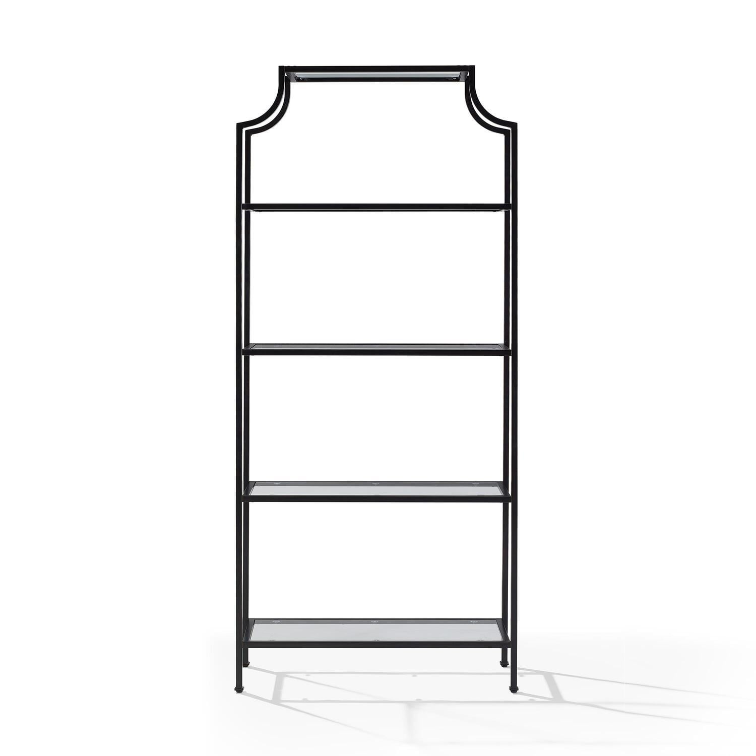 Crosley Furniture Aimee Bookshelf with Glass Shelves, Bookcase Storage