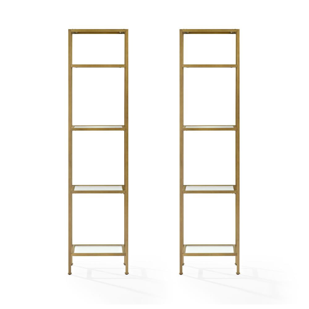 Crosley Furniture Aimee 2-Piece Etagere Bookcase Set