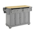 thumbnail image 1 of Crosley Furniture Alexandria Natural Wood Top Kitchen Island in Gray/Natural, 1 of 13