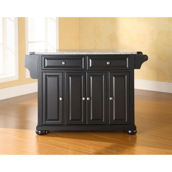 Crosley Furniture Alexandria Solid Granite Top Kitchen Island in Black