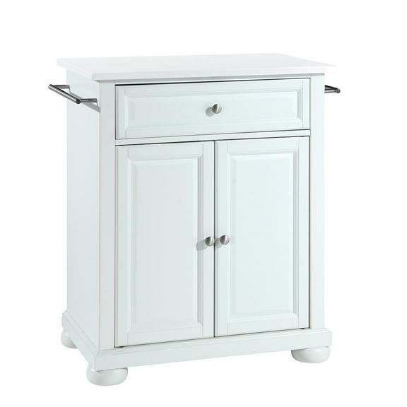Crosley Furniture Alexandria Wood Granite Top Portable Kitchen Island in White